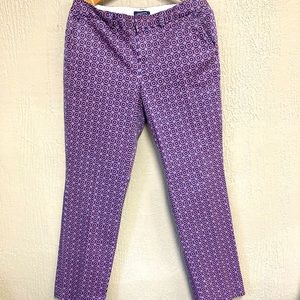 Lands’ End blue pink, & purple mandala print pants, has pockets, size 10. Cute!